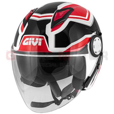 Givi Helm Mann 12.3 Stratos Shade Jet Helmet Rot - Schwarz - Weiss H123FSDBR
