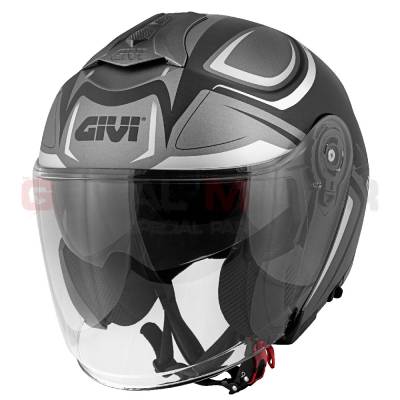 Givi Helmet Man 12.3 Stratos Shade Jet Black - Titanium - White H123FSDBT