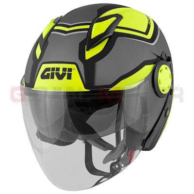 Givi Helmet Man 12.3 Stratos Shade Jet Black - Titanium - Yellow H123FSDBY