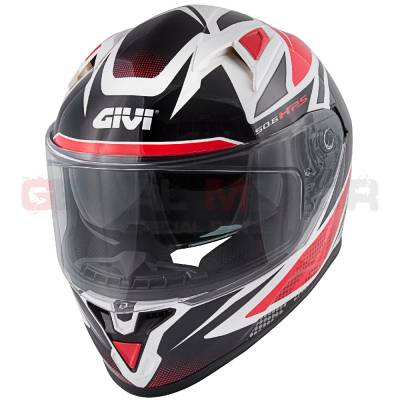Casco Uomo 50.6 Stoccarda Moto Givi Helmet Integrale Bianco - Rosso - Nero H506FFWWR