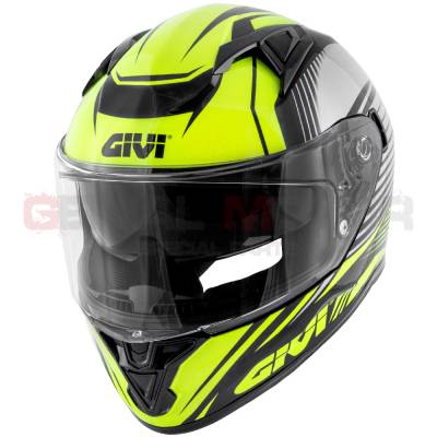 Casque Homme 50.6 Stoccarda Moto Givi Helmet Uomo Visage Complet Noir Poli - Jaune H506FGDBY