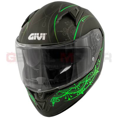 Givi Helm Mann Mendhi Full-gesicht Helmet Schwarz - Verde H506FMDBG