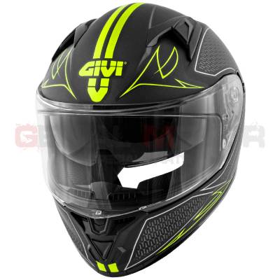 Casque Homme 50.6 Stoccarda Moto Givi Helmet Uomo Visage Complet Noir Opaque - Jaune H506FSNBK