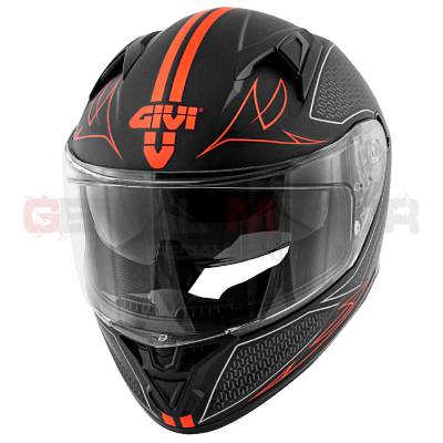 Casco Uomo 50.6 Stoccarda Moto Givi Helmet Integrale Nero Opaco - Rosso H506FSNBR