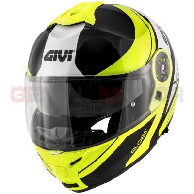Givi Helm Mann X21 Challenger Flip-up Helmet Schwarz Poliert - Gelb HX21FGBBY