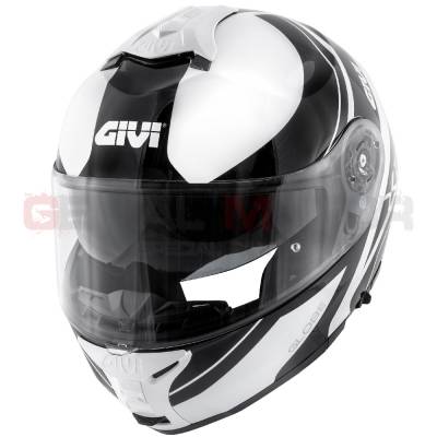 Casque Homme X21 Challenger Moto Givi Helmet Uomo Flip-up Blanc Brillant - Noir HX21FGBWB