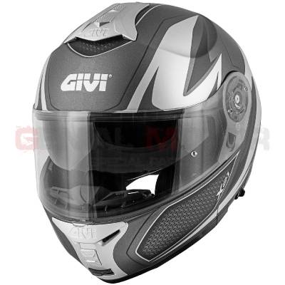 Casque Homme X21 Challenger Moto Givi Helmet Uomo Flip-up Titane - Silver HX21FSHTS