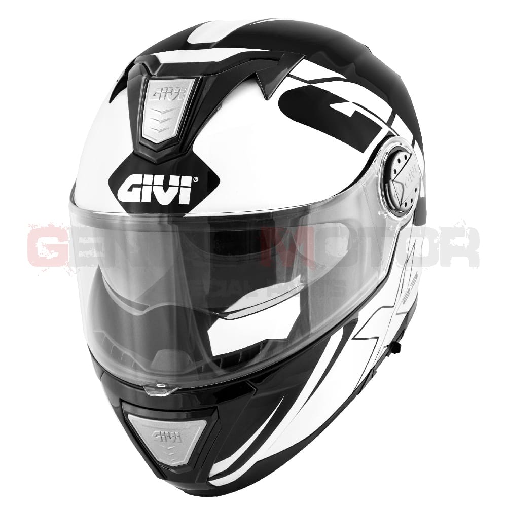 Givi Helmet Man X23 Sidney Flip-up Black Glossy - White HX23FECBW