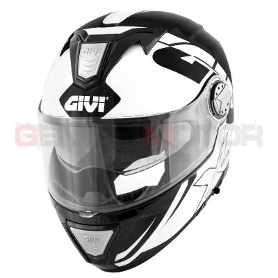 Givi Helmet Man X23 Sidney Flip-up Black Glossy - White HX23FECBW