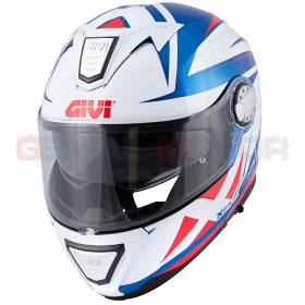 Casco Uomo X23 Sidney Moto Givi Helmet Apribile Pointed - Blu - Bianco - Rosso HX23FPTBW