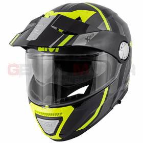 Givi Helmet Man X33 Canyon Division Flip-up Titanium - Yellow HX33FDVTY