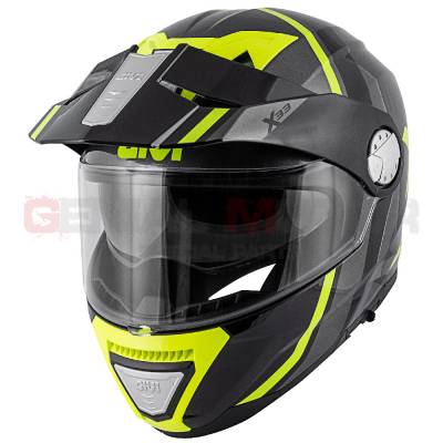 Casque Homme X33 Canyon Division Moto Givi Helmet Uomo Flip-up Titane - Jaune HX33FDVTY