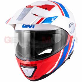 Casco Uomo X33 Canyon Division Moto Givi Helmet Apribile Bianco - Rosso - Blu HX33FDVWR