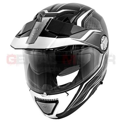 Givi Helm Mann Dual Sport Canyon Flip-up Helmet Schwarz - Weiss HX33FLYBW