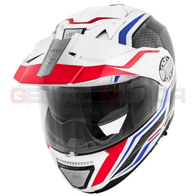Casco Hombre Dual Sport Canyon Moto Givi Helmet Flip-up Blanco - Rojo HX33FLYWB