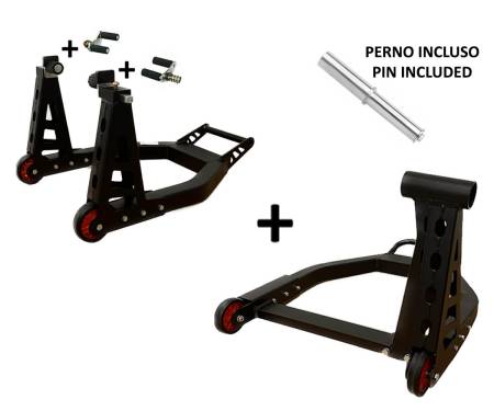 ASA + PMA + PIN-D Motorcycle Front + Rear Paddock Aluminum Stand black Single Swing Arm Lift Motorcycle for DUCATI 1198 2009 > 2012