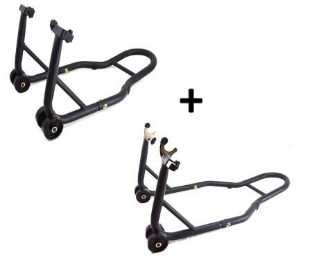ASE-B + PFE-B Front + Rear Paddock Stands Under Fork supports for Pawls Adjustable Motorcycle Lift YAMAHA FZ6 / FAZER 2004 > 2007