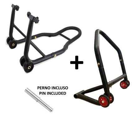 ASE-B + PMT + PIN-H Front + Rear Motorcycle Paddock Stands Single Swing Arm Nylon wheels coated in rubber DUCATI MONSTER S4R 2003 > 2008