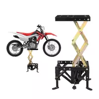 Support De Levage Universel Pour Moto - Charge Max 150 Kg - Hauteur Réglable 23.5 à 46 Cm - Pour Entretien, Réparation - Noir Et Rouge