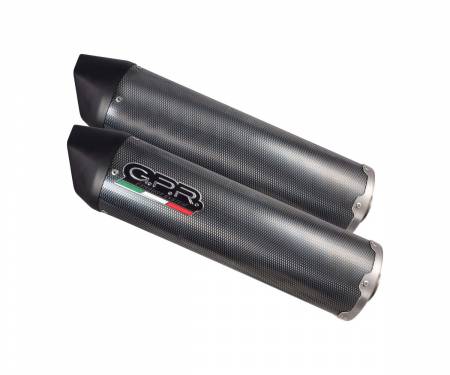 A.12.FUPO Matt Black GPR Pair of Exhaust Mufflers Furore Poppy Approved for Aprilia Etv Caponord 1000 Rally 2001 > 2007