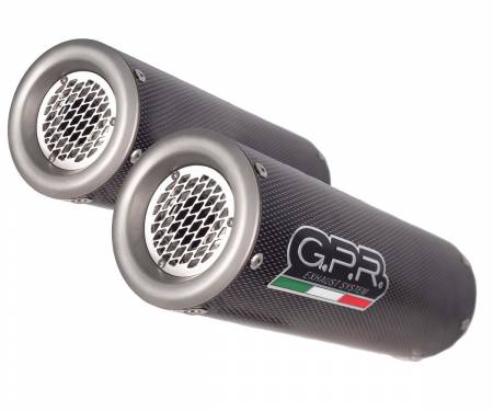 A.27.M3.PP Brushed Stainless steel GPR Pair of Exhaust Mufflers M3 Poppy Approved for Aprilia Tuono R 1000 Factory 2006 > 2010