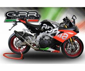 Terminale di Scarico GPR Furore Poppy Racing Nero Opaco per Aprilia Rsv 4 1100 Racing Factory 2019 > 2020