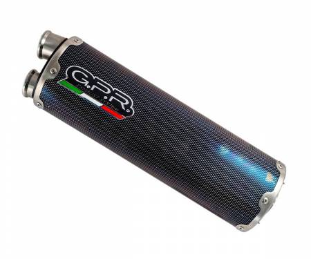 E4.BE.16.DUAL.PO Brushed Stainless steel GPR Exhaust Muffler Dual Poppy Approved for Benelli Trk 502 X 2017 > 2020