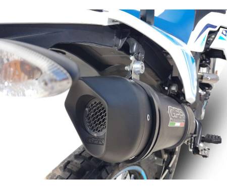 E4.ML.1.CAT.FNE4 Exhaust Muffler GPR Furore Evo4 Nero Approved Matte black for Malaguti XSM 125 Supermoto 2018 > 2020