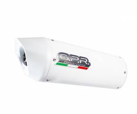 White glossy GPR Exhaust Muffler Albus Evo4 Approved for Triumph Tiger 800 2017 > 2020