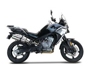 Auspuff Schalldampfer GPR Dual Titanium Genehmigt Satiniertes Titan fur Cf Moto 800 Mt Touring 2022 > 2024