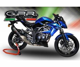 Carbon look GPR Exhaust Muffler GP Evo4 Poppy Approved for Kawasaki Z 125 2021 > 2023