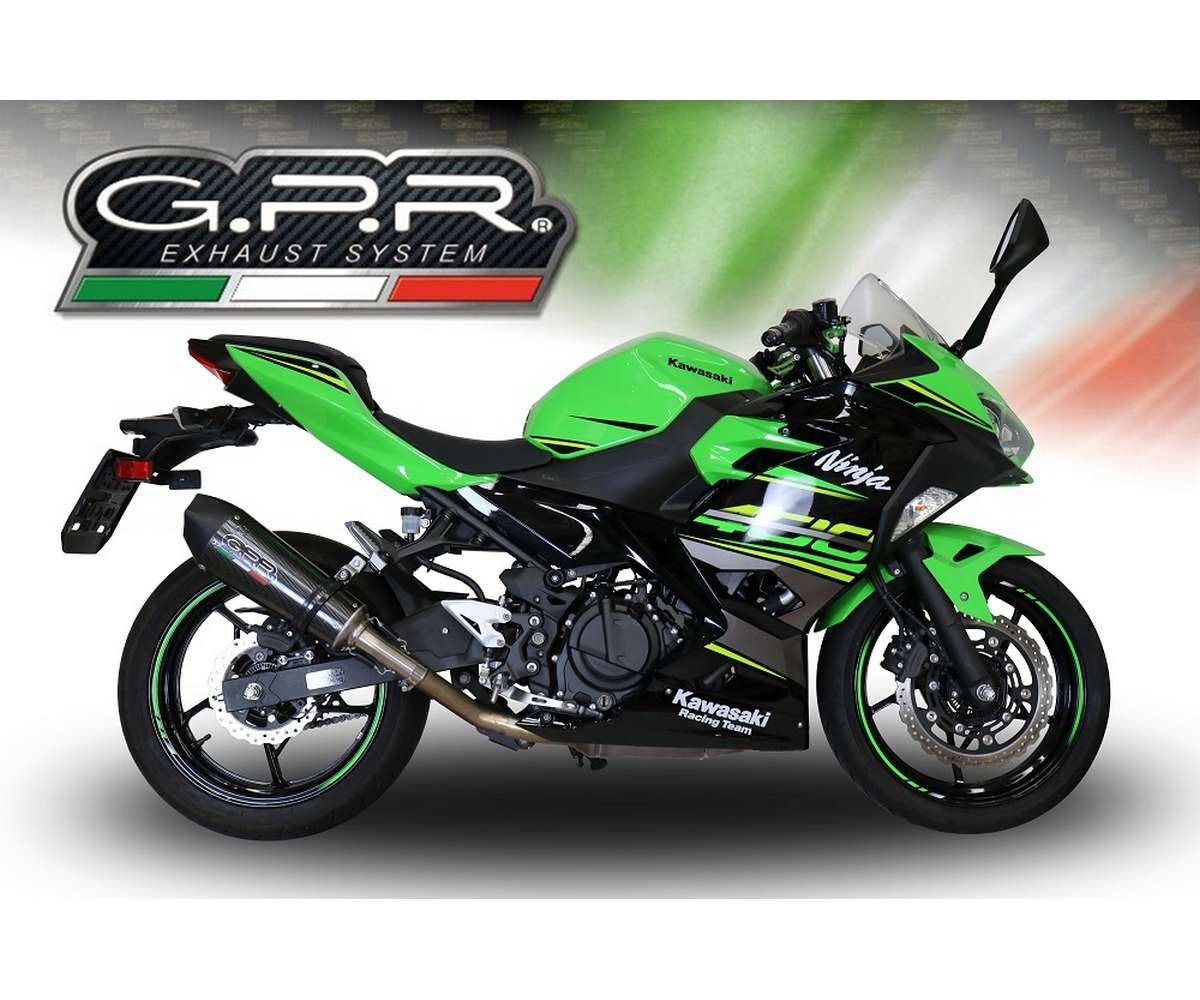 E5.K.174.GPAN.PO Exhaust Muffler GPR GP Evo4 Poppy Approved Glossy carbon look for Kawasaki Ninja 400 2023 > 2024