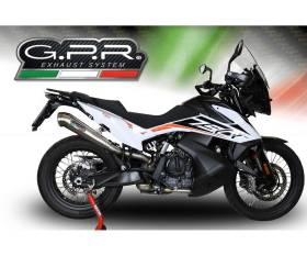 Exhaust Muffler GPR Powercone Evo Approved Satin 304 stainless steel for Ktm Adventure 790 2021 > 2024