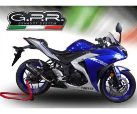 Tubo de Escape GPR GP Evo4 Poppy Aprobado Carbonio Look lucido para Yamaha Mt-03 2021 > 2024