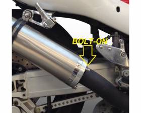 Bolt-On Muffler GPR INOX TONDO / ROUND Approved HYOSUNG COMET 250 GT - R 2001 > 2014