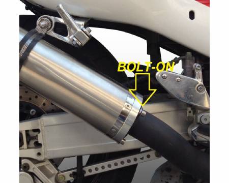 HY.4.IT Bolt-On Muffler GPR INOX TONDO / ROUND Approved HYOSUNG COMET 250 GT - R 2001 > 2014