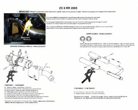 K.64.TIBPO Pot d'Echappement GPR TIBURON POPPY Approuvé KAWASAKI ZX-6R - ZX 636 A 2005 > 2006