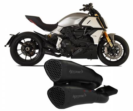 XDUHY20P04C-AAB Silenciador Escape Hpcorse Hydroform Short Acero Negro Ducati Diavel 1260 2018 > 2022