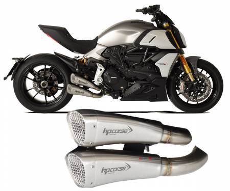 XDUHY20P04S-AAB Exhaust Muffler Hpcorse Hydroform Short Stainless Steel Ducati Diavel 1260 2018 > 2022