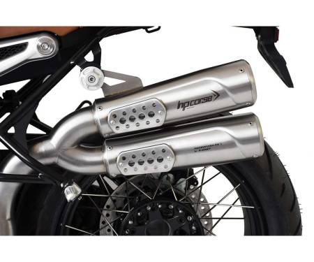 BMWNTHYRS05HS-AA11 2 Exhaust Mufflers High Position Hp Corse Hydroform RS 300 Satin Link Pipe 1-2 for BMW R Nine T 2021 > 2023