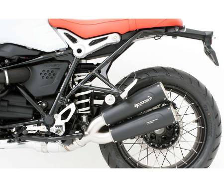 BMWNTHYRS05LC-AAB 2 Exhaust Mufflers Low Position Hp Corse Hydroform RS 300 Black Satin 2 into 1 for BMW R Nine T 2021 > 2023