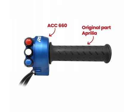 JP ACC 660 B Control De Gas Con Panel De Interruptores Integrado JetPrime Azul Para Aprilia RS 660 2020 > 2023