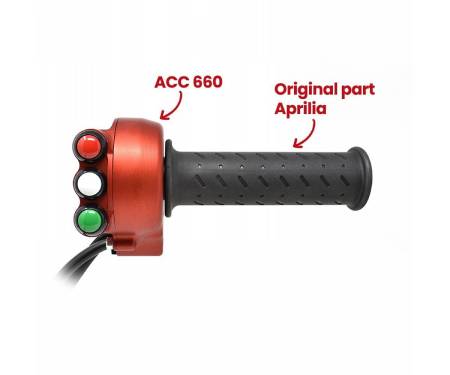 JP ACC 660 N R Control De Gas Con Panel De Interruptores Integrado JetPrime Rojo Para Aprilia RS 660 2020 > 2023