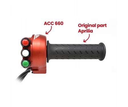 JP ACC 660 RV R Control De Gas Con Panel De Interruptores Integrado JetPrime Rojo Para Aprilia RSV4 / FACTORY 1100 2021 > 2023