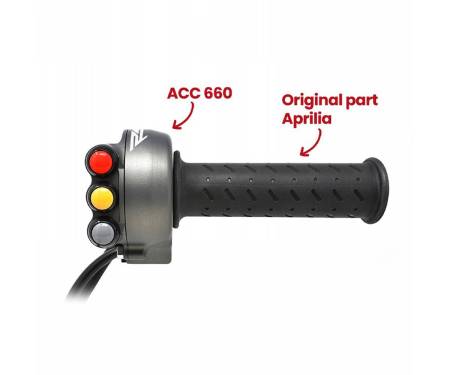 JP ACC 660 RV T Control De Gas Con Panel De Interruptores Integrado JetPrime Titanio Para Aprilia RSV4 / FACTORY 1100 2021 > 2023