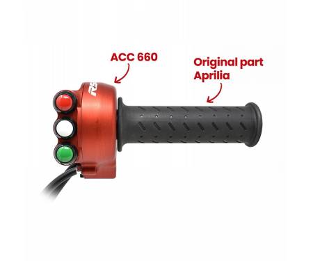 JP ACC 660 R Control De Gas Con Panel De Interruptores Integrado JetPrime Rojo Para Aprilia RS 660 2020 > 2023