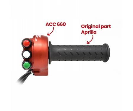 JP ACC 660 TS R Throttle Control With Integrated Switch Panel JetPrime Red For Aprilia TUONO 660 / FACTORY 2021 > 2023