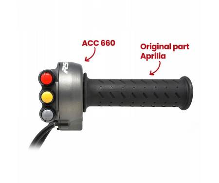 JP ACC 660 T Throttle Control With Integrated Switch Panel JetPrime Titanium For Aprilia RS 660 2020 > 2023