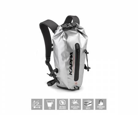 13 lt backpack. Small SILVER KAPPA WA408S for motorcycles