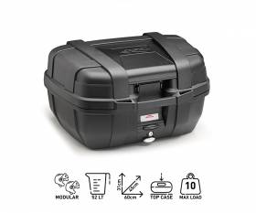 Suitcase Garda 52Lt Matt Black Cover KGR52N+KM7+KR9251 KAPPA+Monolock Plate+Roof Rack VOGE Valico 500DS 2020 > 2022 